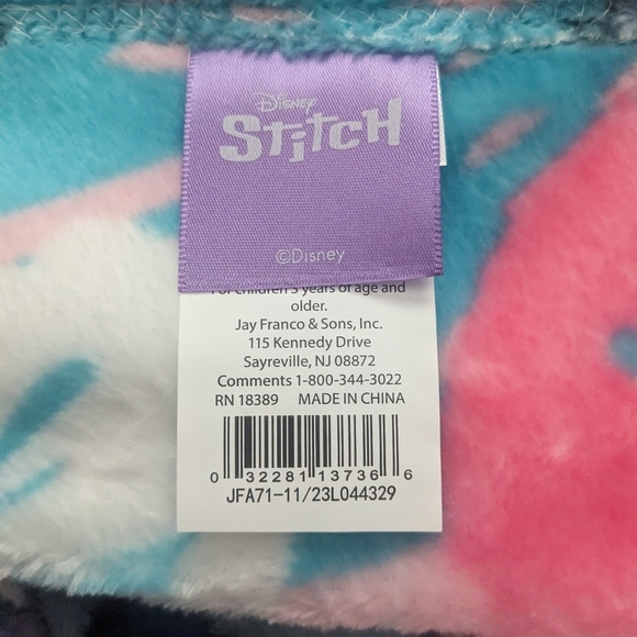 Disney  - Stitch Hibiscus Flower Plush Throw Blanket (50x 70) Pink Brand New - Picture 6 of 7